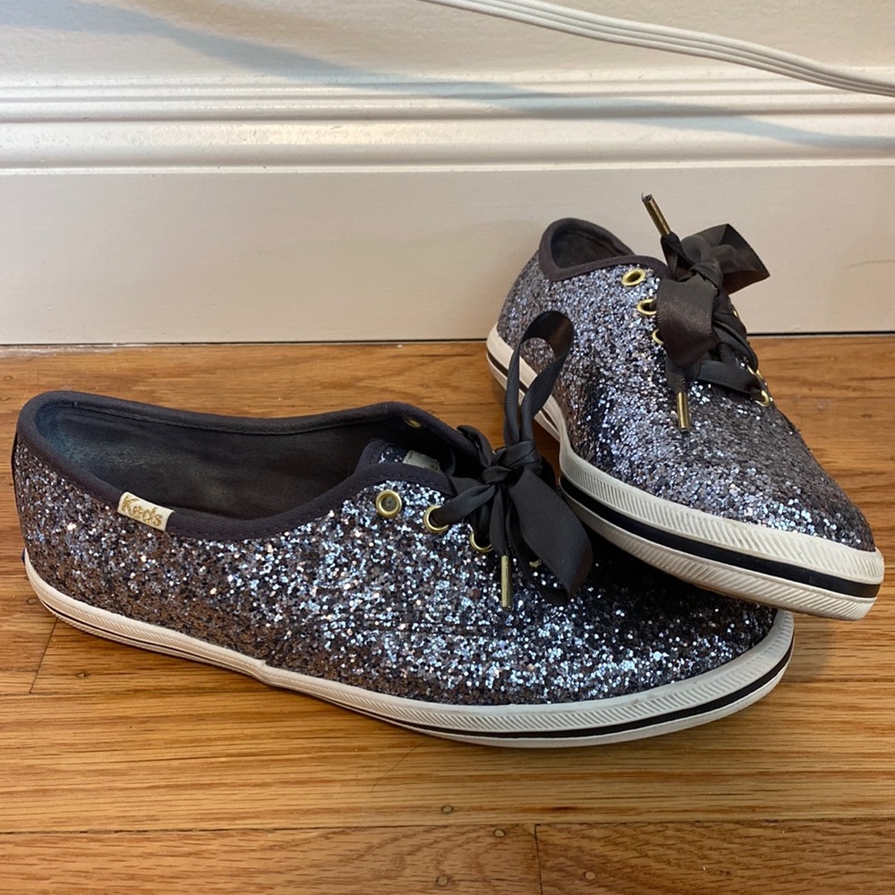 KEDS X Kate Spade Champion Glitter Sneaker in Gray/Blue